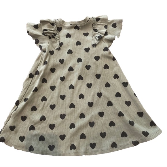 Cat & Jack Toddler Girls Short Sleeve Heart Green Dress size 3T - Picture 3 of 5